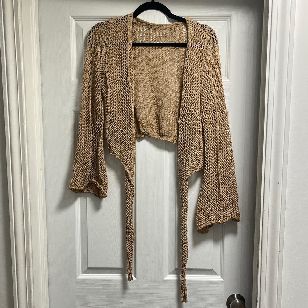 SHEIN Tan Open-Knit Women's Shrug